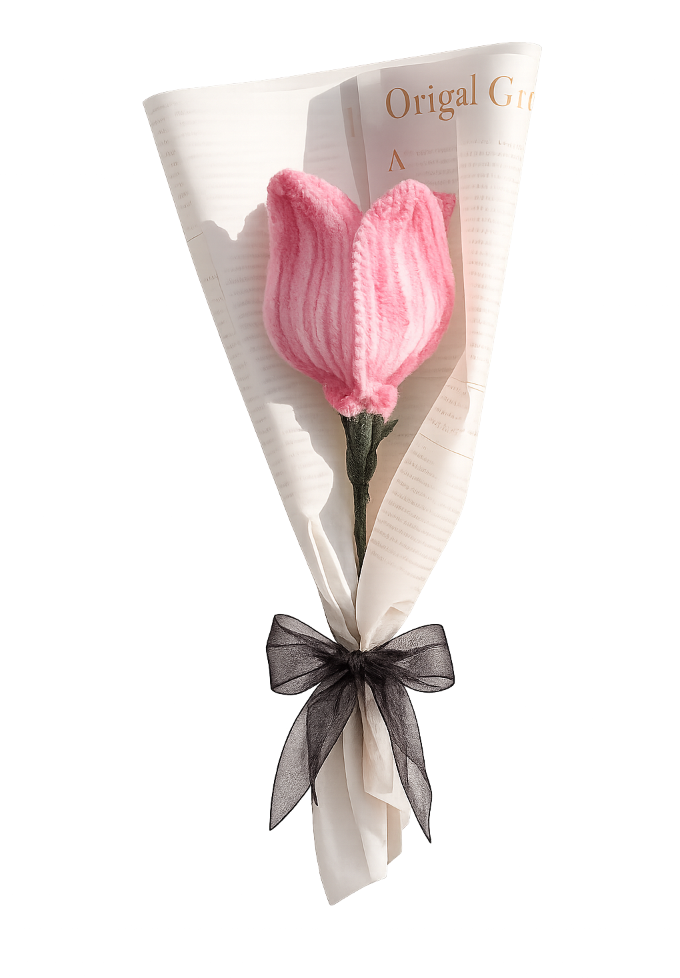 Handcrafted crochet tulip by Purl Studio